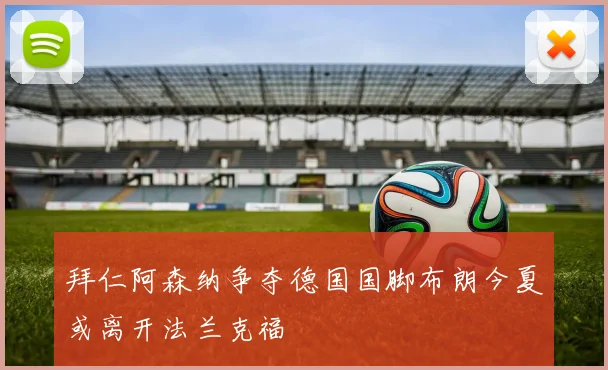 拜仁阿森纳争夺德国国脚布朗今夏或离开法兰克福